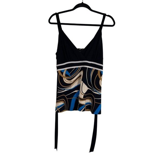 Perception Concepts Babydoll Top L Black Y2K 80s Retro Indie Hippie Casual Flowy - Picture 1 of 10